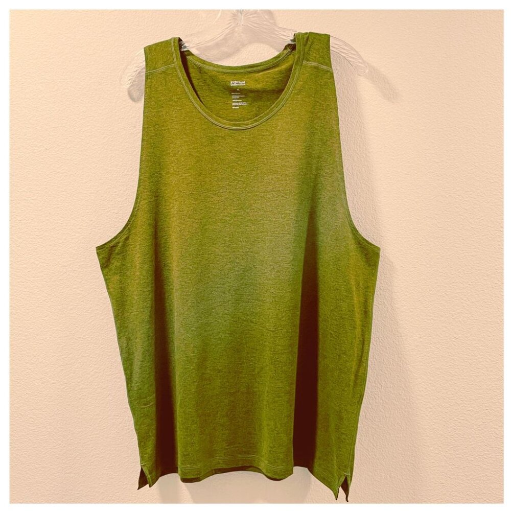 GIRLFRIEND COLLECTIVE Sleeveless Heather Olive Workout Tank Woman XL NWT - Picture 2 of 4